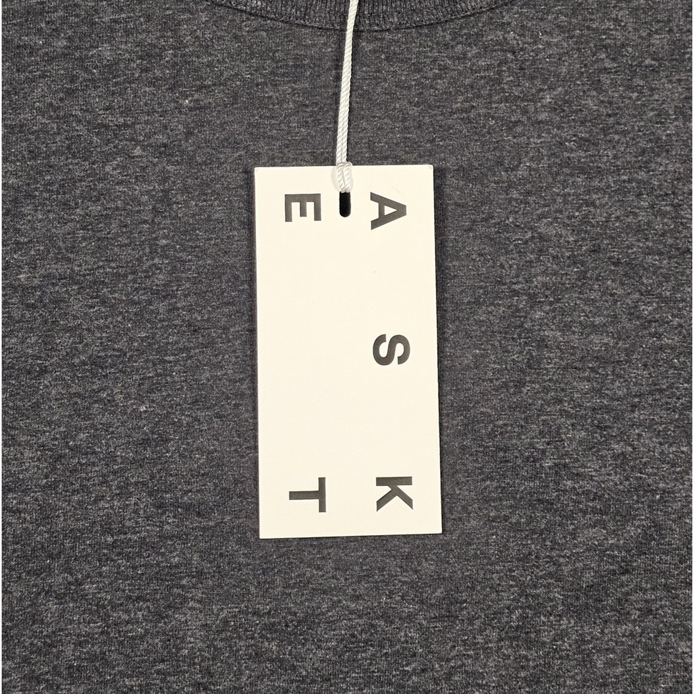 Asket The T-Shirt Organic Cotton Size Large Long Charcoal Melange Short Sleeve - Picture 3 of 5
